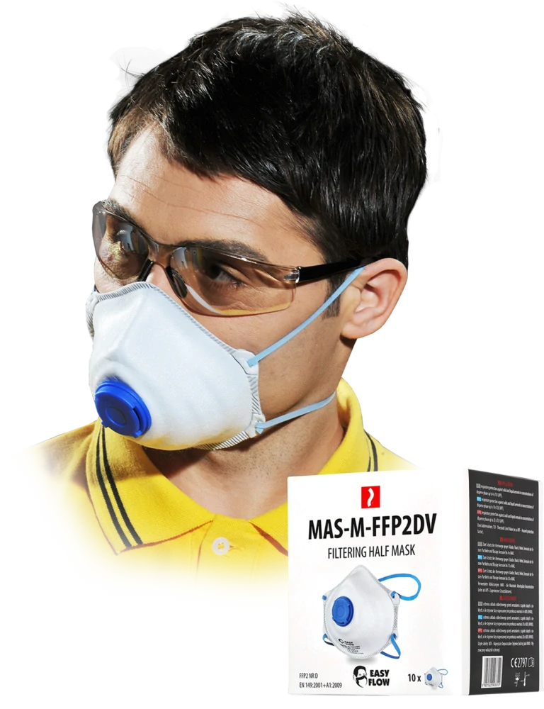 Reis MAS M FFP2DV Protiprachová polomaska ​​s ventilom 10 ks