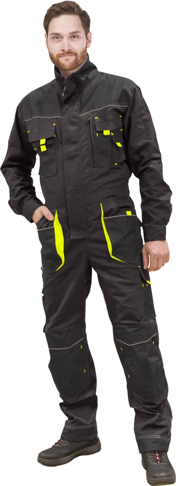 Leber&Hollman FORMEN SBY ​​pracovná kombinéza Black/Yellow 46-62