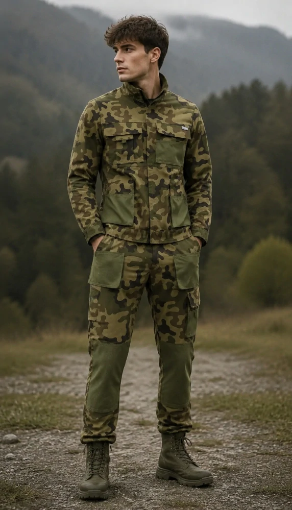 Sara KING 105010 kalhoty do pasu Green/Camo 48-58