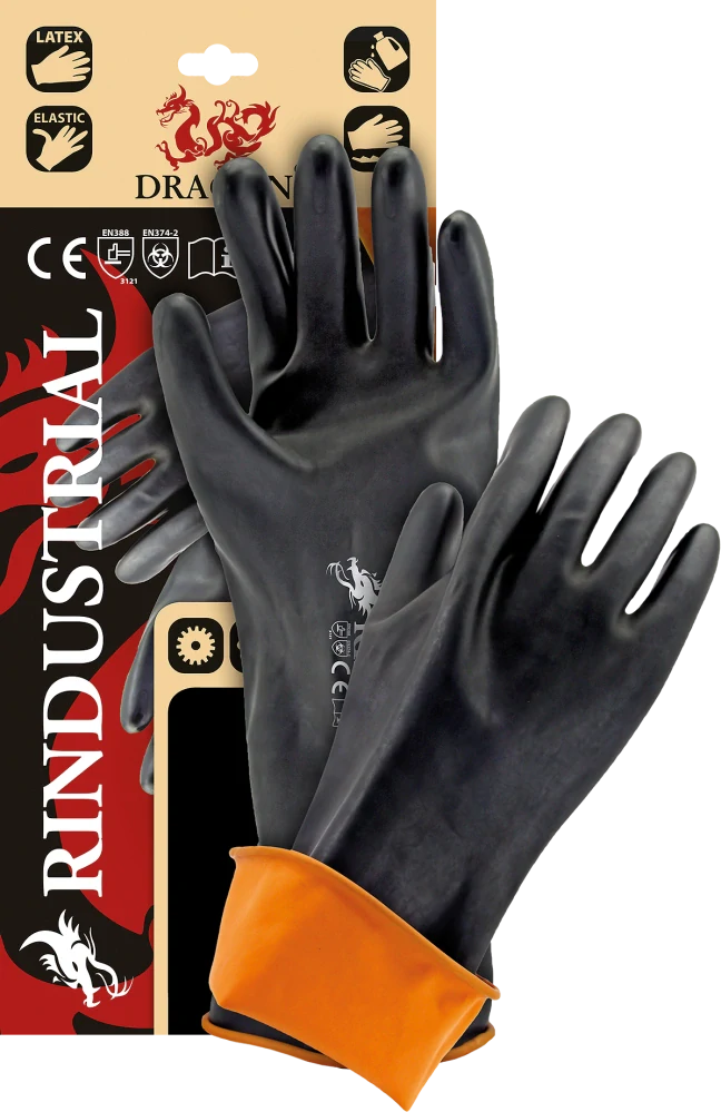 Reis RINDUSTRIAL pryžové rukavice černé 11/45