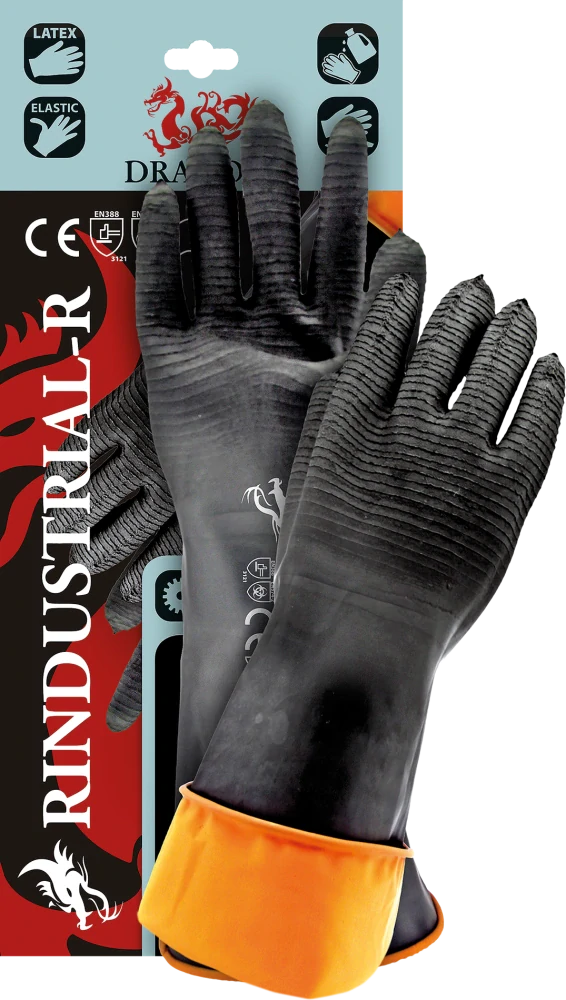 Reis RINDUSTRIALS-R BP latexové rukavice černé 11/35