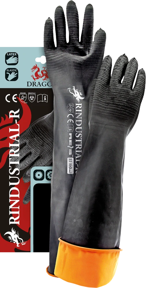 Reis RINDUSTRIALS-R BP latexové rukavice černé 11/60