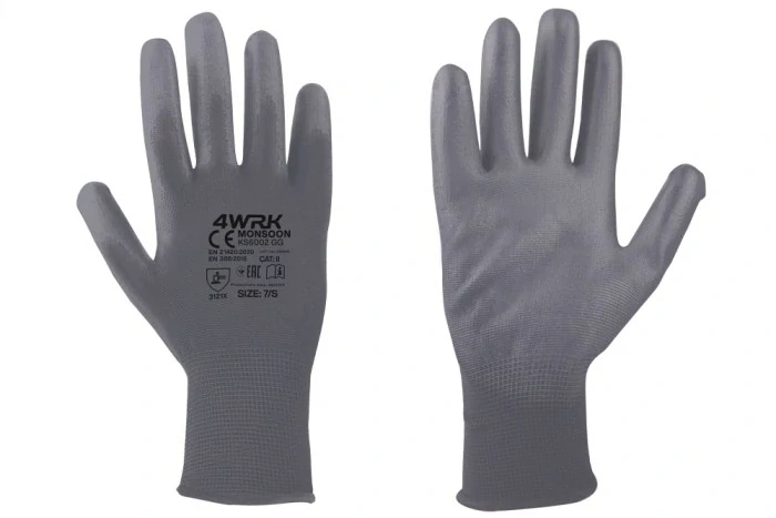 4WRK Monsoon KS6002 GG pracovní rukavice grey 7-11