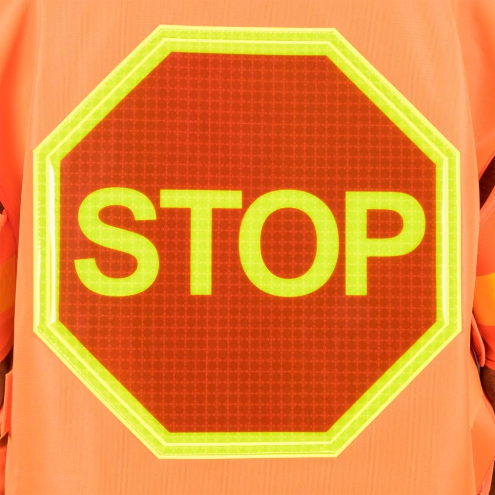 Lubmar KOS STOP výstražná vesta/plášť s nápisom STOP oranžová UNI