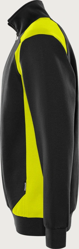 Fristads 7048 GSM Mikina s krátkým zipem černá/žlutá