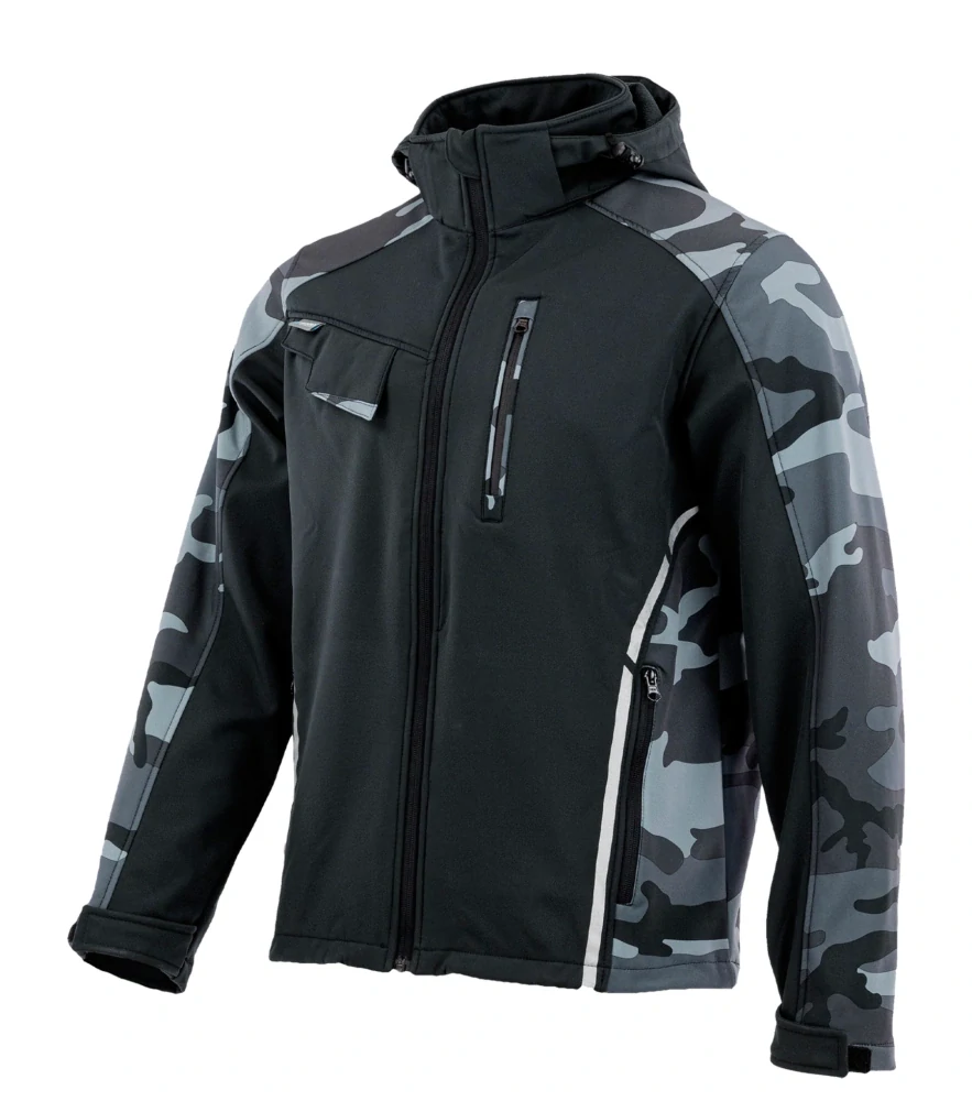 Sara Plus Standard Softshell bunda Grey/Camo M-2XL