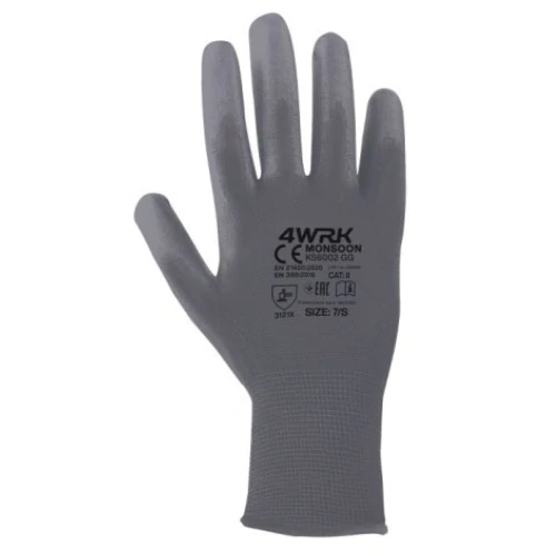 4WRK Monsoon KS6002 GG pracovní rukavice grey 7-11
