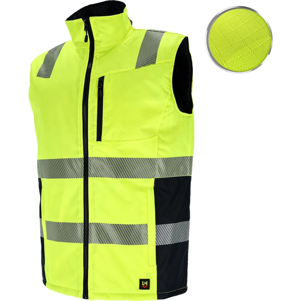 Leber&Hollman LASER HI-VIS zateplená výstražná vesta žlutá M-3XL