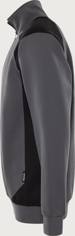 Fristads 7048 GSM Mikina s krátkým zipem šedá/černá