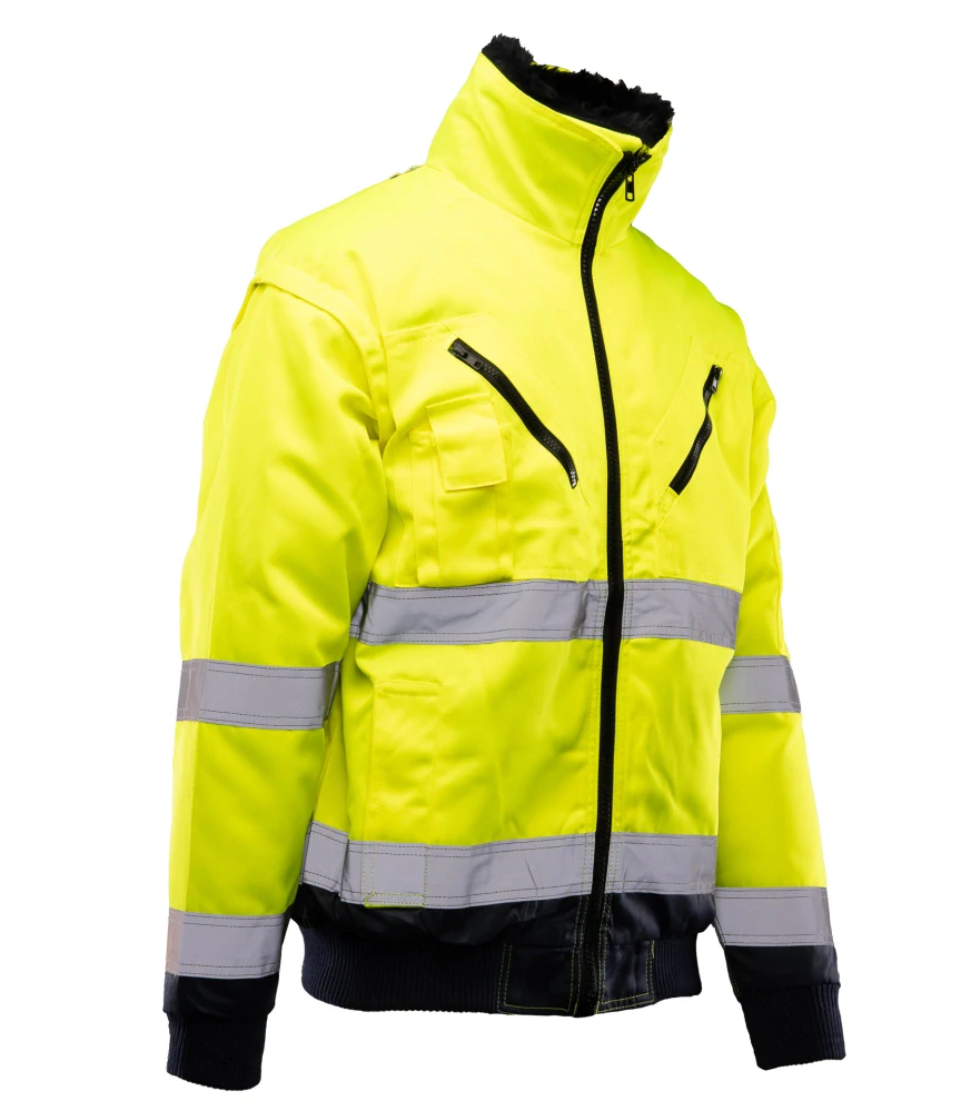 Polstar BOMBER 3V1 HI-VIS reflexná zimná bunda Yellow/Blue
