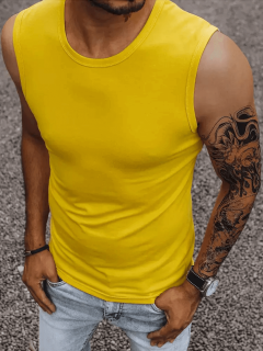 Pánské tričko bez rukávů žluté Dstreet RX4920