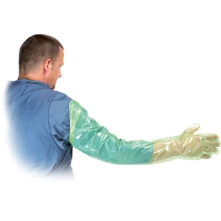 Kruuse RINS S Rektální/inseminační rukavice zelené 100 KS 95 cm