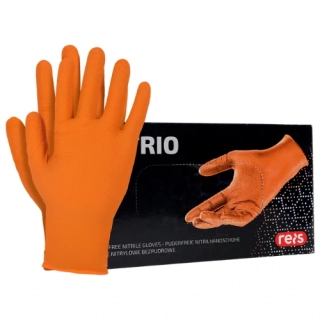 Reis RNITRIO GRIFF PS rukavice bez pudru s diamantovou texturou oranžové 50 KS