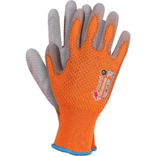 Reis DIAMOND PU PS rukavice oranžová/šedá 6-10