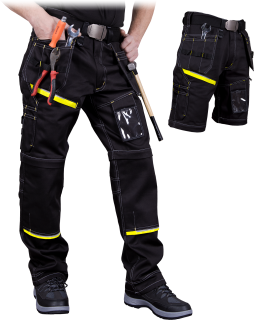 Leber&Hollman PEAKER B multifunkční kalhoty 2V1 Black/Yellow 48-62