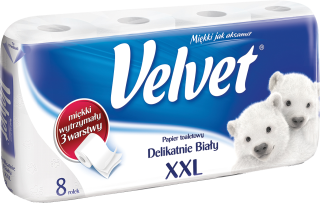 Velvet XXL Gently White 3V toaletní papír bílý 8 ks