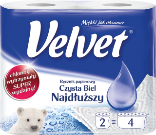 Velvet REC 2/4 2V papírové ručníky bílé 2 role
