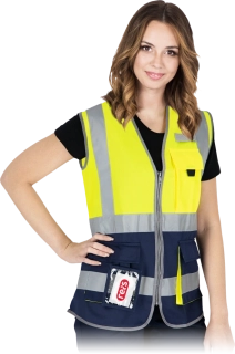 Reis KOS LADY HI-VIS Dámská výstražná vesta žlutá/modrá S-3XL
