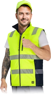 Leber&Hollman LASER HI-VIS zateplená výstražná vesta žlutá M-3XL