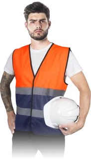 Reis KOS DOUBLE Pánská výstražná vesta 5 Pack Orange/Blue M-3XL