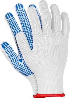 Reis ROOT WN rukavice s PVC tečky white/blue 8-10