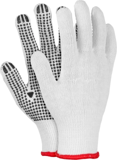 Reis ROOT WB rukavice s PVC tečky white/black 8-10