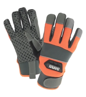 Sara FLUOGRIP rukavice šedá/oranžová 10