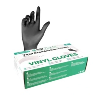 4MD Tulip vinylové rukavice Black 100 KS